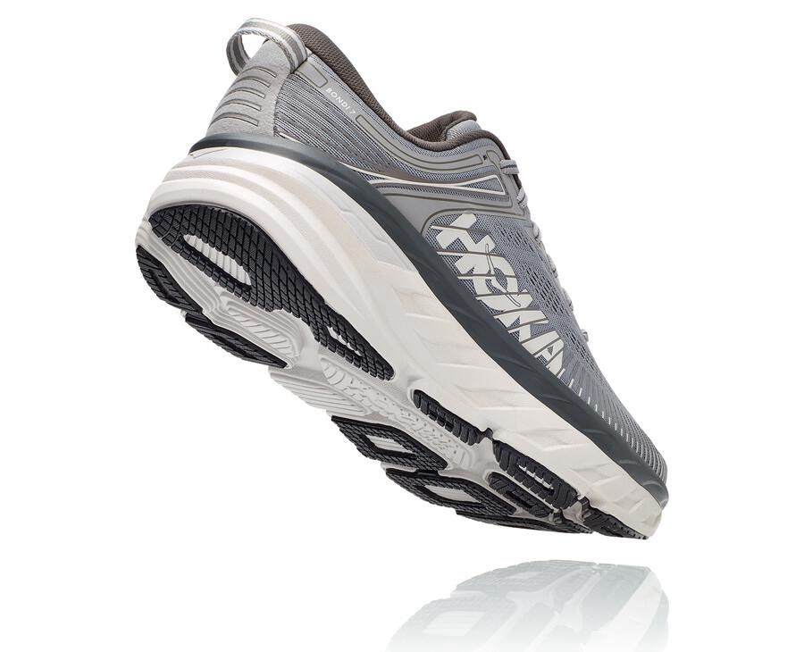 Hoka One One Running Shoes Mens Grey - Bondi 7 - 74953PWZR